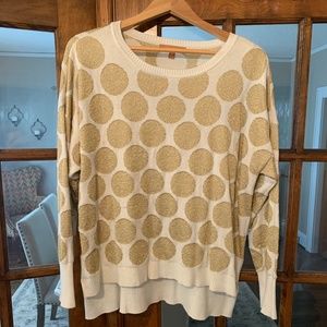 Gold and White Polka Dot Sweater